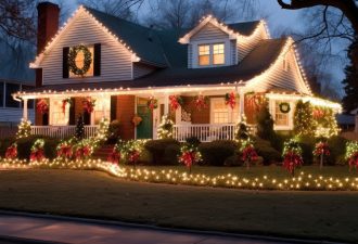 luzes-de-noite-de-natal-decorando-casa-criada-com-tecnologia-de-ia-gerativa